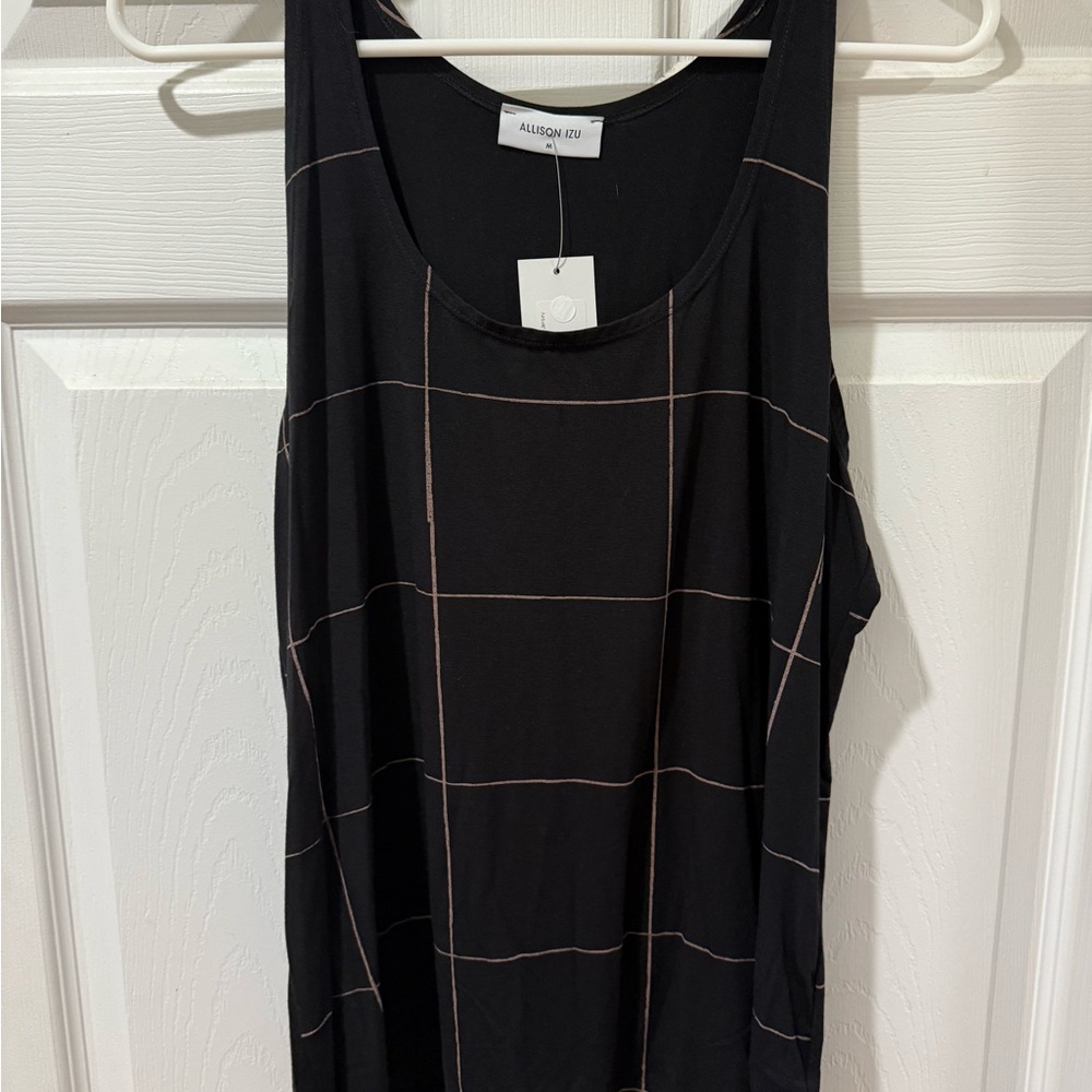 Allison Izu Black and White Sleeveless Tank Top